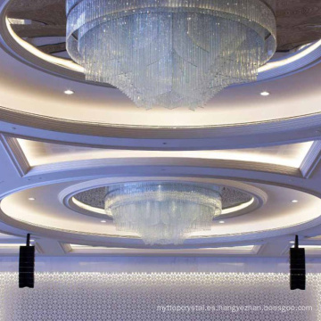Lámpara de techo redonda grande con cuentas de cristal de lujo Hall